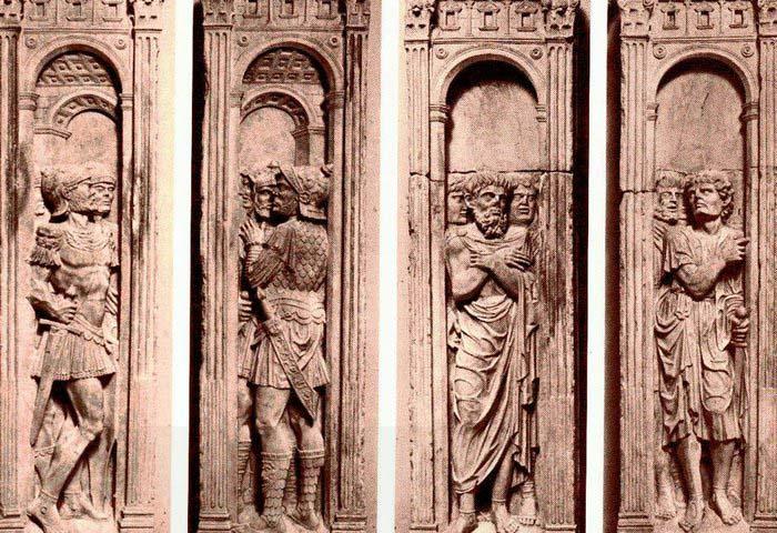 unknow artist Four reliefs with the trials of Saint Paul